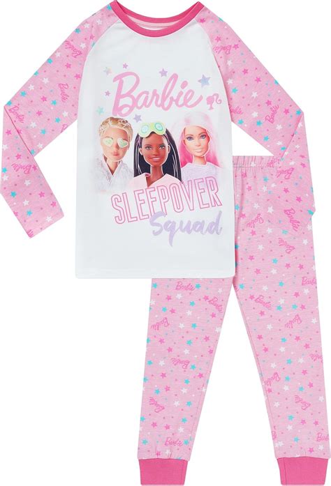 Due varianti di colore dello stesso pigiama Barbie per bambina