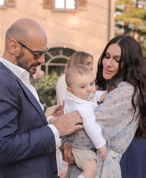 Paola Turani e il piccolo Enea al battesimo