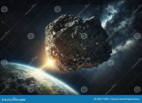 Illustrazione di un asteroide che impatta la Terra