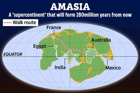 Illustrazione del futuro supercontinente Amasia