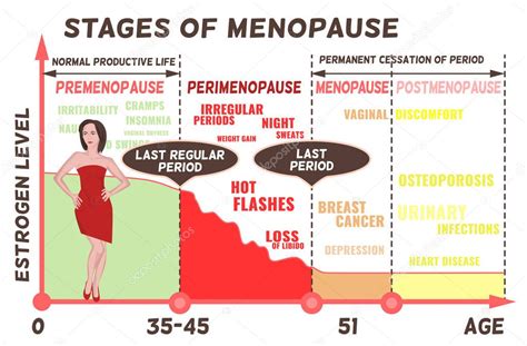 infografica sulle fasi della menopausa e cambiamenti vaginali