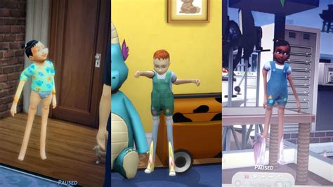 Screenshot of a stretched Sim character glitch