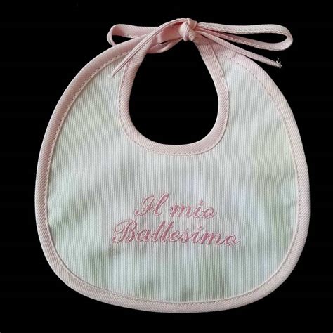 bavaglino battesimo ricamato
