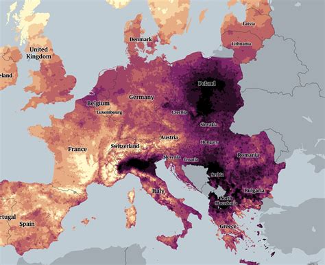 mappa dell'inquinamento atmosferico e aree a rischio