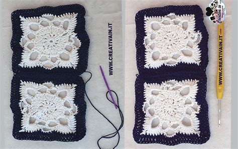 Vari oggetti realizzati con mattonelle granny square