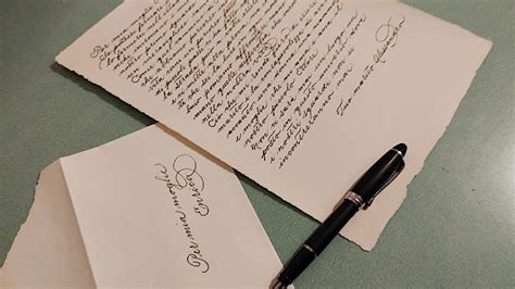 Una lettera scritta a mano con un francobollo