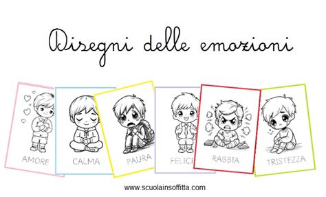 Icone che rappresentano emozioni infantili