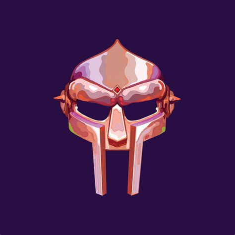 Illustrazione stilizzata della celebre maschera di MF DOOM