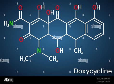 rappresentazione strutturale della molecola di doxiciclina