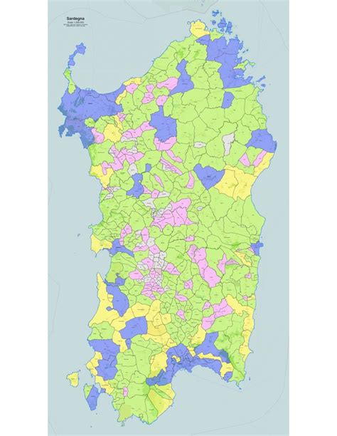 Mappa della Sardegna e comuni