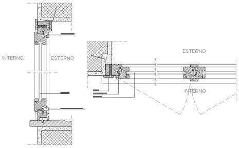 sezione infisso legno-alluminio