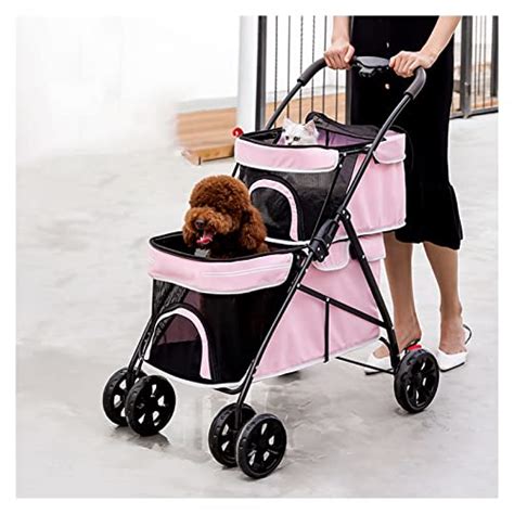 Passeggino per cane con animale all'interno