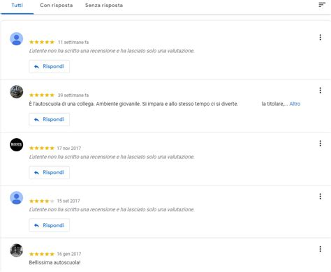 Schermata di recensioni online di MyBambini