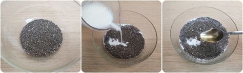 Semi di chia in una ciotola con latte vegetale