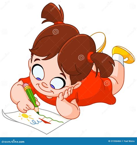 Bambina felice con il suo disegno colorato