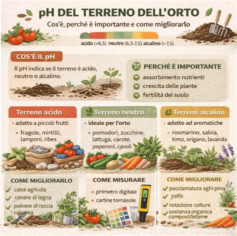 infografica sui valori del pH del terreno per il prato