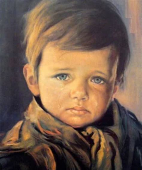 Stampa classica del bambino piangente di Bragolin