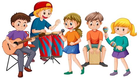 bambini dell'asilo che suonano strumenti a percussione durante una recita
