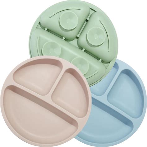Piatto in silicone con ventosa