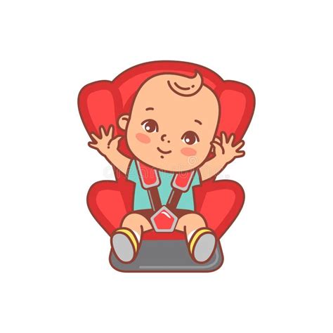 illustrazione schematica di un bambino felice seduto correttamente su un seggiolino auto sicuro