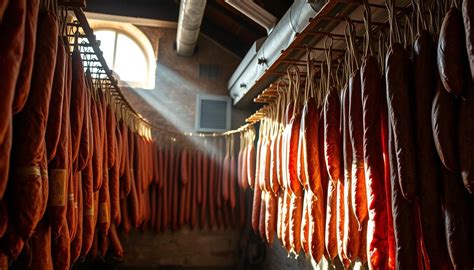 Visione d'insieme di una moderna struttura per la stagionatura dei salumi