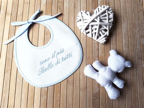 Bavaglini azzurri personalizzati per battesimo