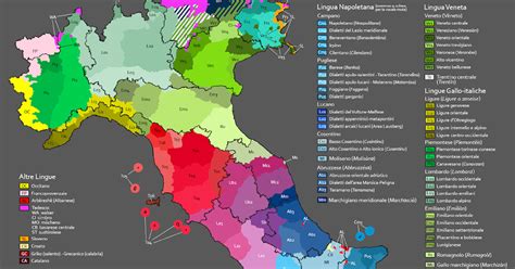 Mappa delle lingue e dialetti d'Italia