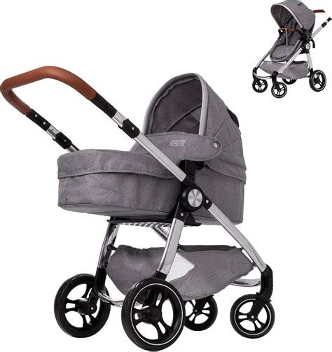 Range of Mamas & Papas baby products: pram, high chair, cot