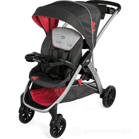passeggino Chicco Stroll'in'2 in configurazione con pedana e seduta anteriore