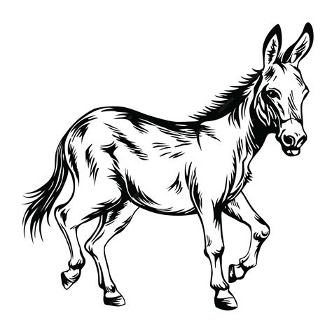 Illustrazione di un asino di Fechella stilizzato