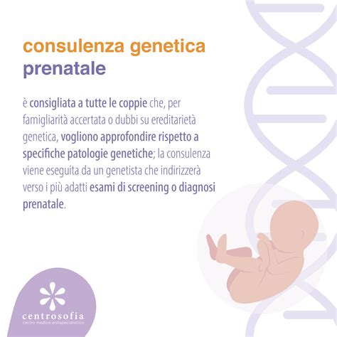 grafico che illustra le fasi della consulenza genetica prenatale
