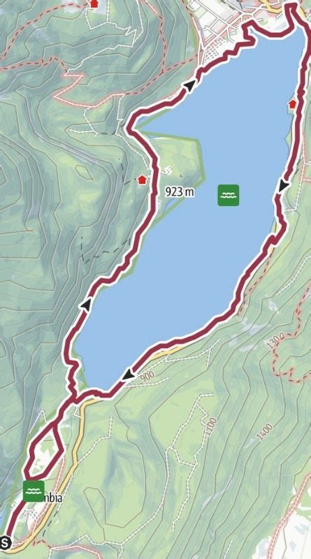 Mappa del Lago di Nembia e del Lago di Molveno