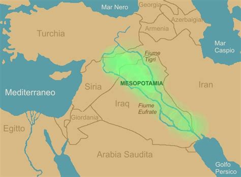 Mappa della Mesopotamia e la posizione di Ur