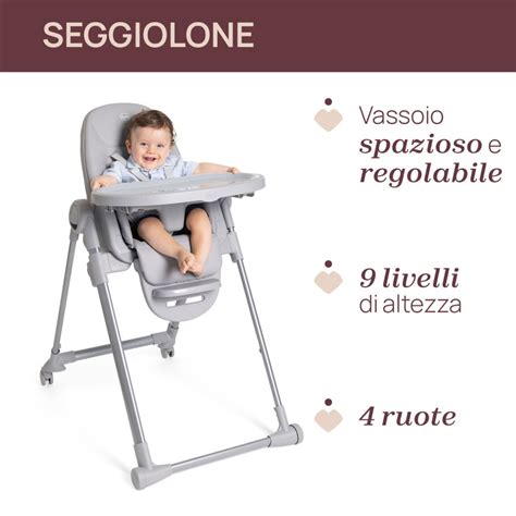 Seggiolone FINI 2 in configurazione seggiolone alto con bambino