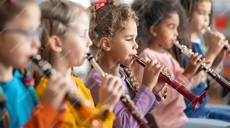 Children playing musical instruments