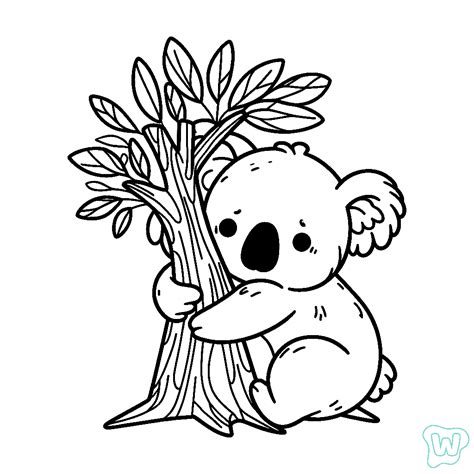 Personaggio del koala con una piantina in mano, circondato da fiori