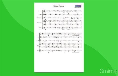 Partitura musicale di una ninna nanna classica
