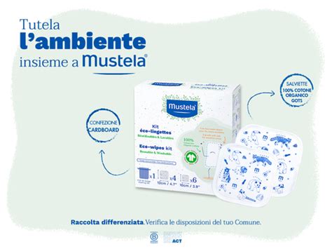 Imballaggio delle salviette riutilizzabili Mustela con sacca lavaggio