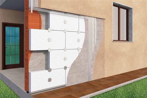 Schema di un sistema di isolamento a cappotto con pannelli EPS