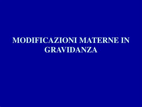 Diagramma delle modificazioni fisiologiche in gravidanza