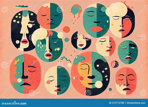 illustrazione di volti con espressioni sfacciate