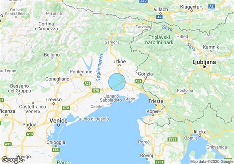 Mappa di Castions di Strada con evidenziate le scuole