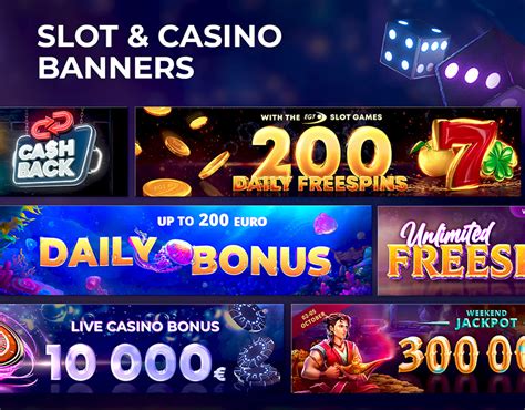 Promotional banner with various slot game bonuses