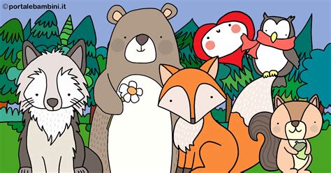 animali del bosco disegno