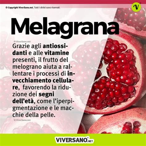 Infografica profilo nutrizionale melograno