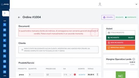 Dettaglio schermata tracking ordine
