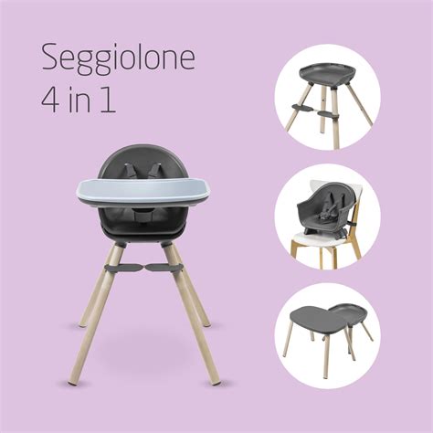 Seggiolone pappa evolutivo in diverse configurazioni