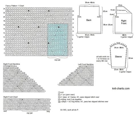 Cardigan knitting diagram