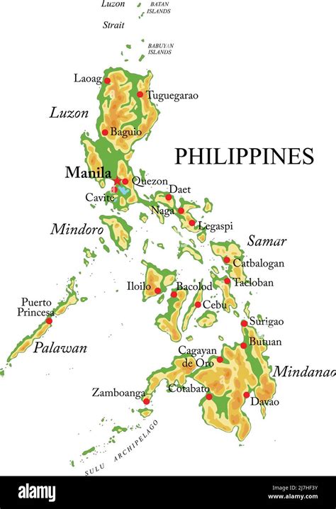 Mappa delle Filippine con evidenziate le principali regioni agricole