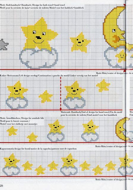schema punto croce bebè con stelline